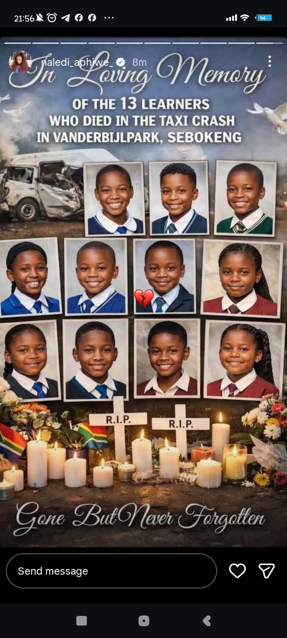 Naledi Aphiwe mourns Vaal crash victims