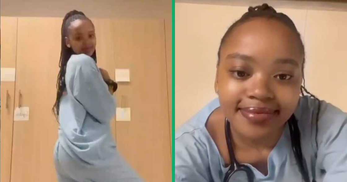 Woman flexes working on her birthday. Woman flexes working on her birthday.