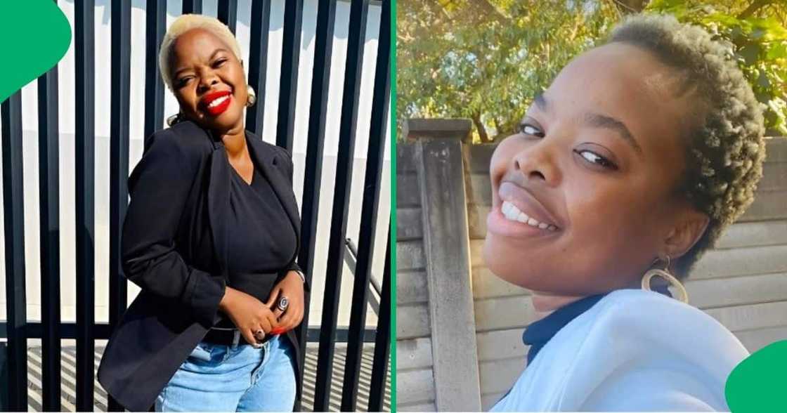 A woman struggled to speak in Afrikaans. A woman struggled to speak in Afrikaans.