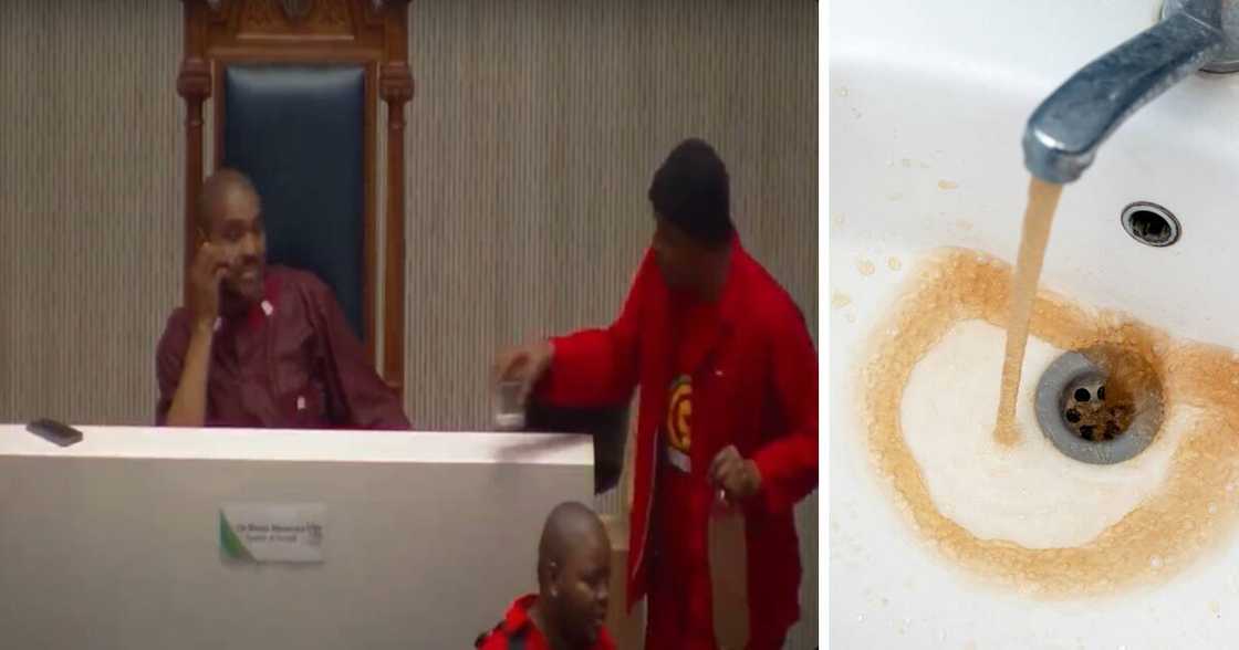 EFF protest the Hammanskraal water crisis during a City of Tshwane council meeting EFF protest the Hammanskraal water crisis during a City of Tshwane council meeting