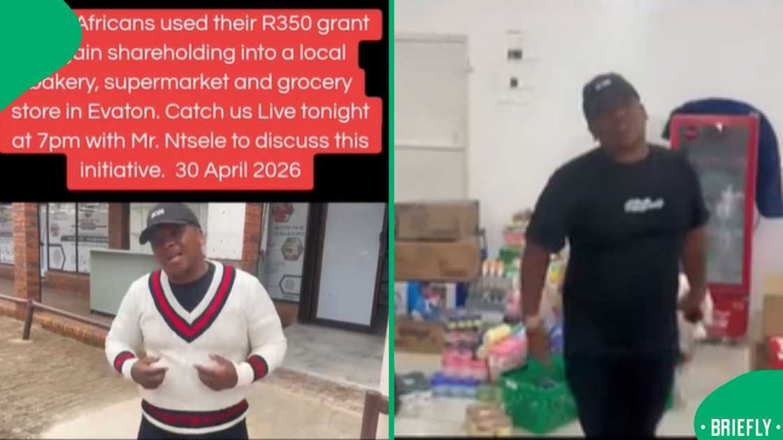Mr Ntsele on the right gave a tour of the bakery and supermarket Mr Ntsele on the right gave a tour of the bakery and supermarket