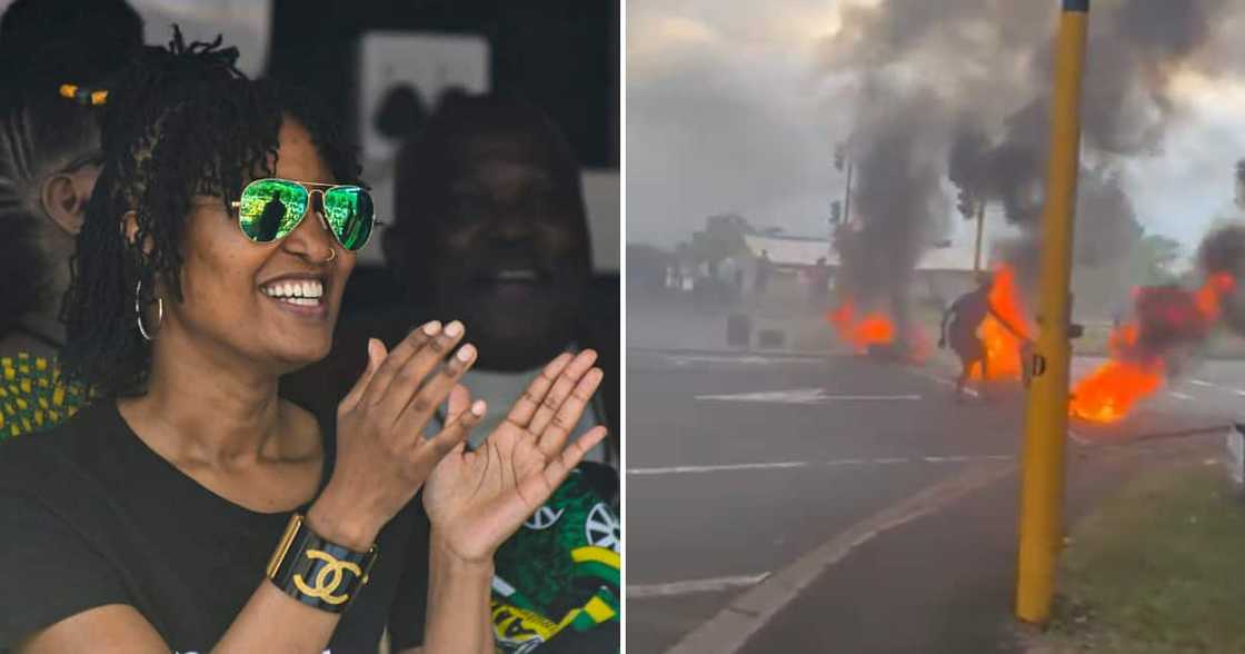Duduzile Zuma cheers on Phoenix protestors Duduzile Zuma cheers on Phoenix protestors