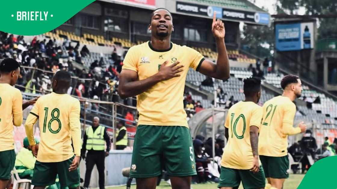 Ime Okon in Bafana Bafana jersey