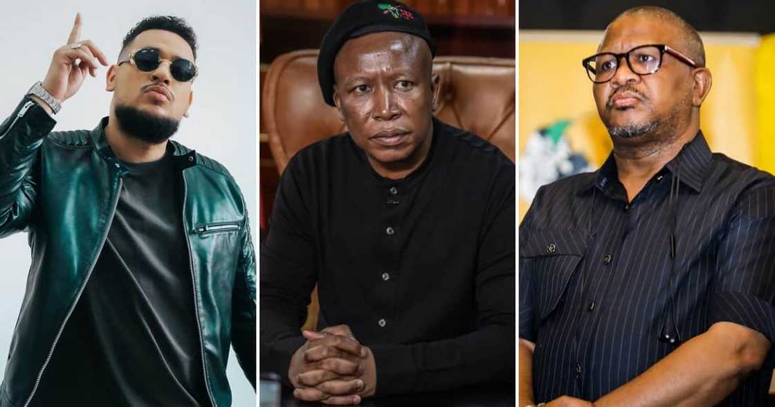AKA, Julius Malema and Fikile Mbalula AKA, Julius Malema and Fikile Mbalula