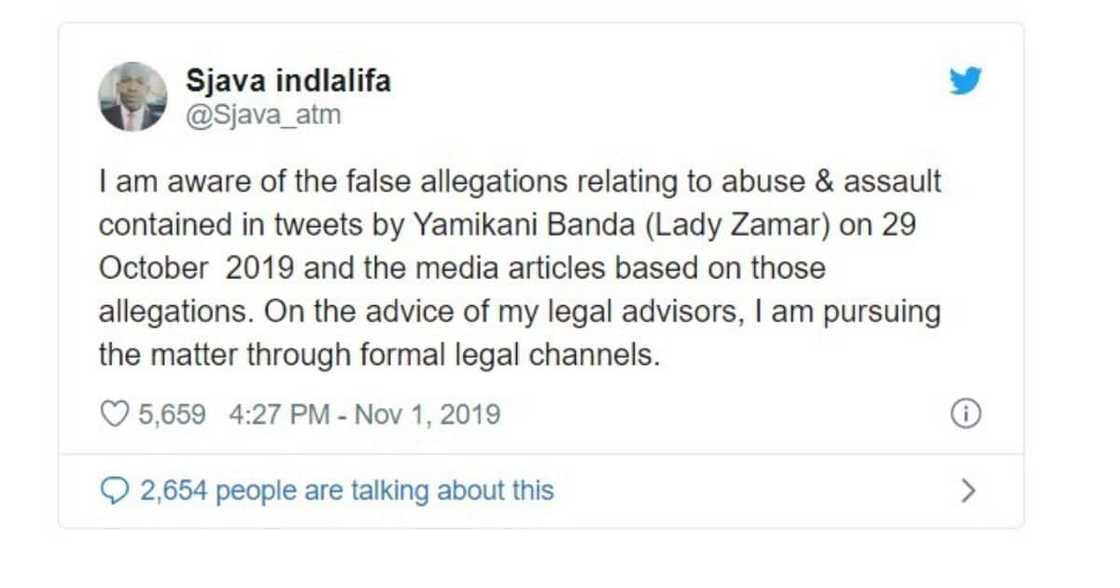 Sjava vows to fight assault and abuse allegations in the High Court Sjava vows to fight assault and abuse allegations in the High Court