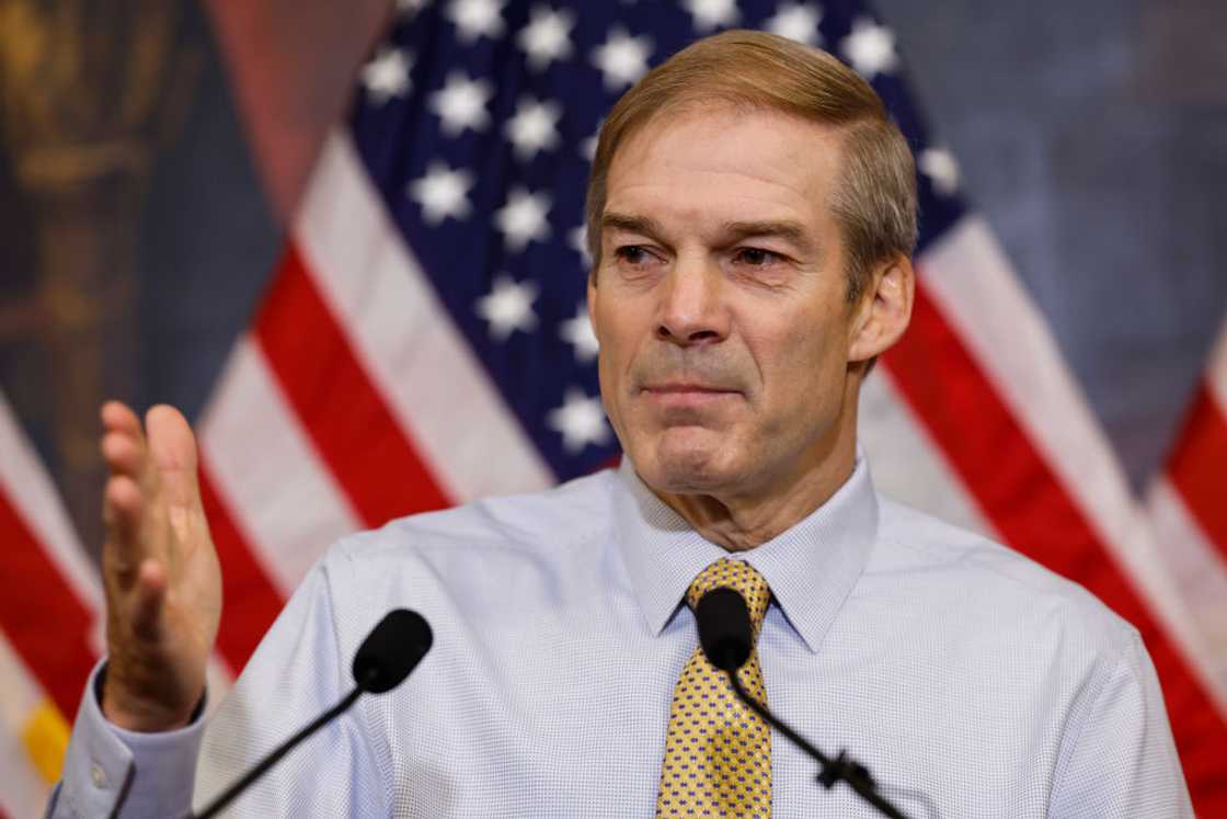Rep. Jim Jordan during a press conference Rep. Jim Jordan during a press conference
