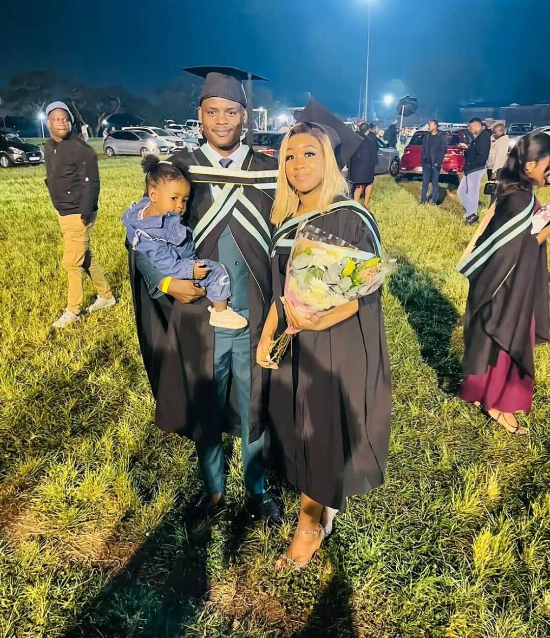 A couple in South Africa inspired many people as they graduated together. A couple in South Africa inspired many people as they graduated together.