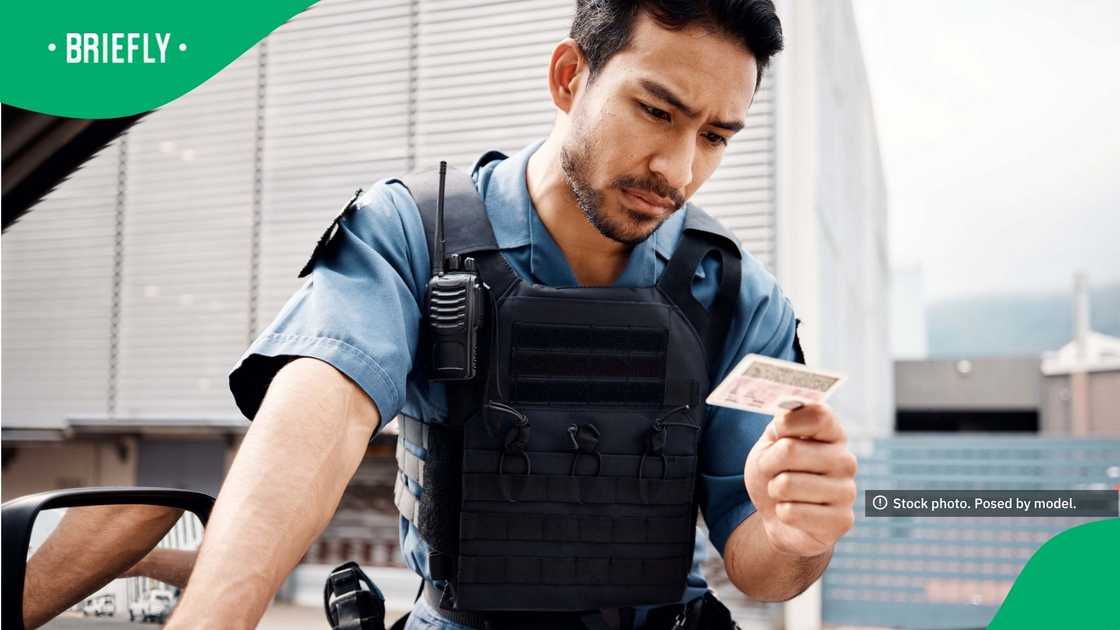 The visual captured a police man on duty