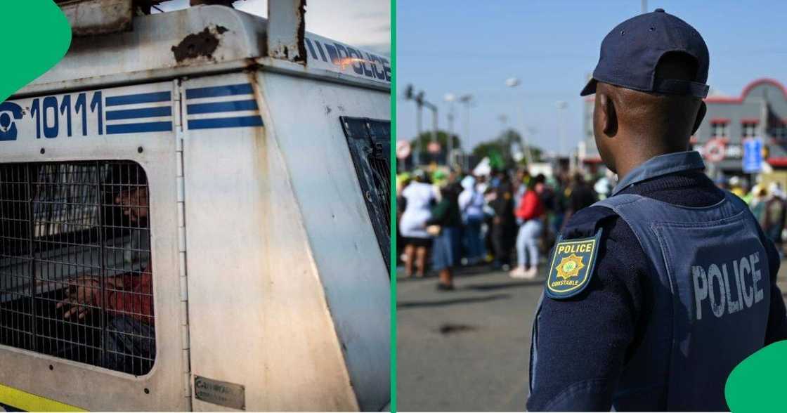 A suspect escaped from a police van in Johannesburg while the officers were distracted. A suspect escaped from a police van in Johannesburg while the officers were distracted.