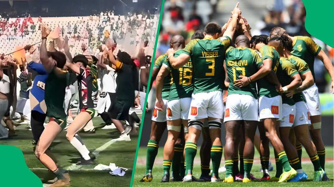 People danced at DHL Stadium in Cape Town at the HSBC SVNS. People danced at DHL Stadium in Cape Town at the HSBC SVNS.