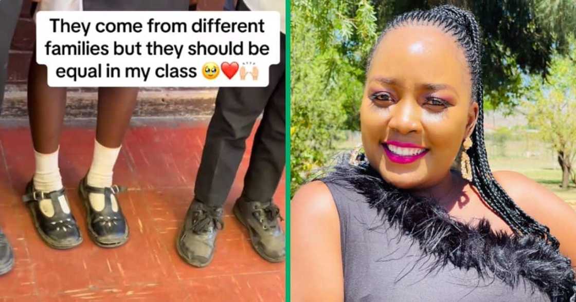 An educator from Free State shared a heartfelt TikTok video in her class giving away school shoes to underprivileged pupils. An educator from Free State shared a heartfelt TikTok video in her class giving away school shoes to underprivileged pupils.