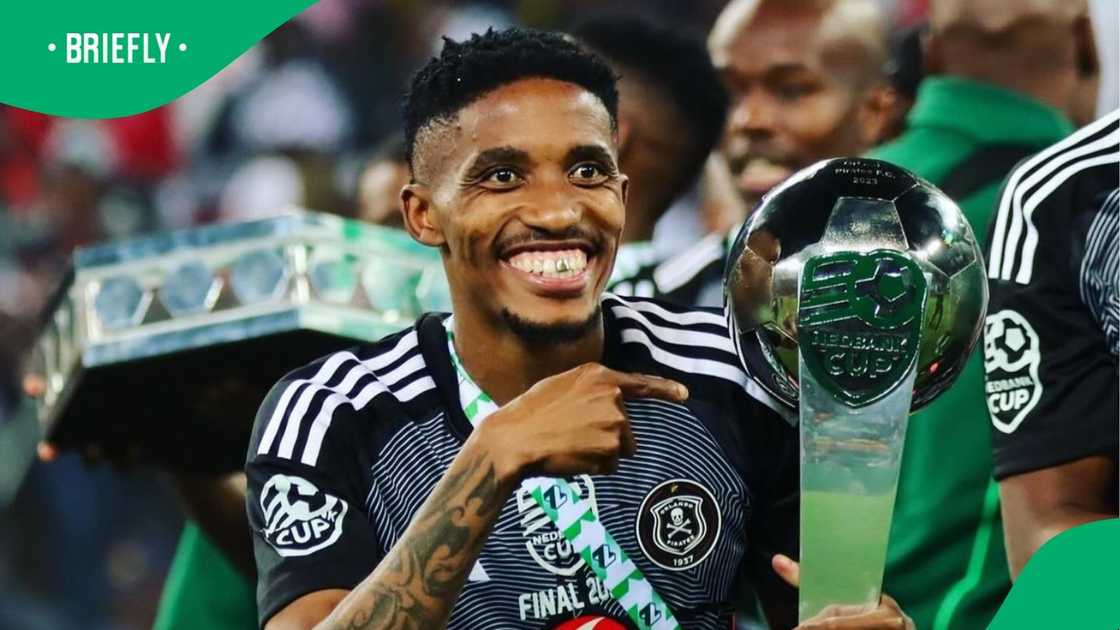 Monnapule Saleng won the Nedbank Cup with Orlando Pirates last season.