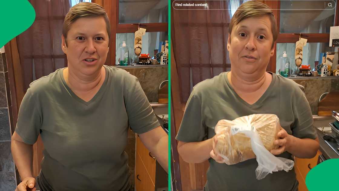 She used a discounted loaf of bread and a tin of baked beans She used a discounted loaf of bread and a tin of baked beans