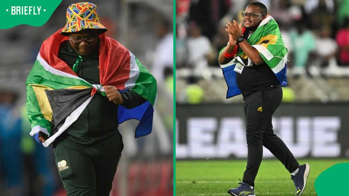 Sinesipho Mali wearing the South African flag. Sinesipho Mali wearing the South African flag.