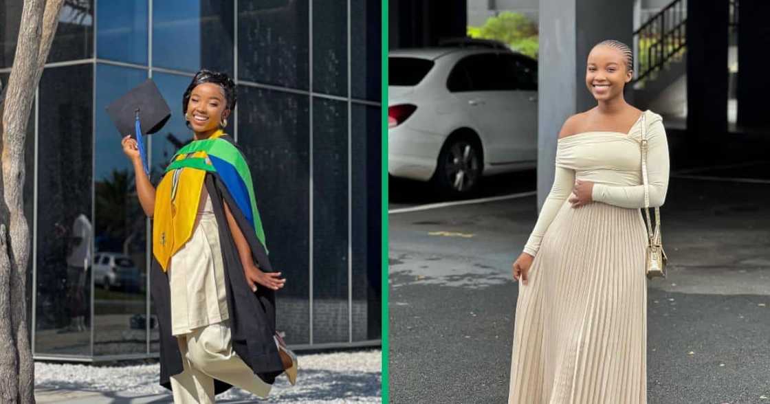 A woman celebrated graduating with honors from Nelson Mandela University A woman celebrated graduating with honors from Nelson Mandela University