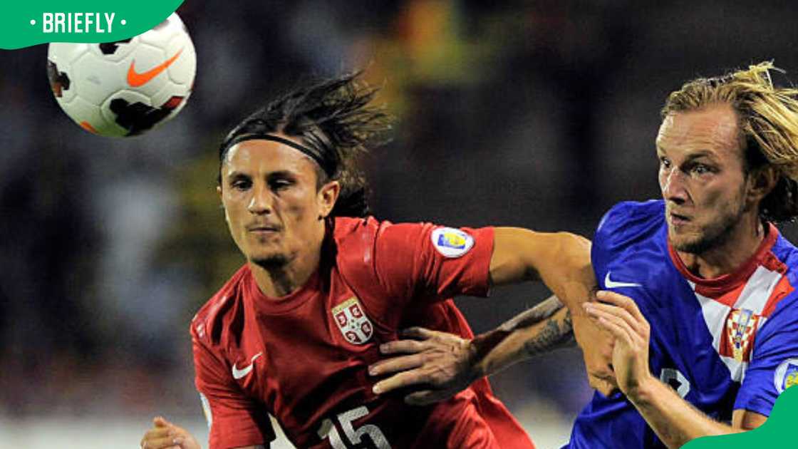 The FIFA 2014 World Cup qualifying football match between Serbia and Croatia The FIFA 2014 World Cup qualifying football match between Serbia and Croatia