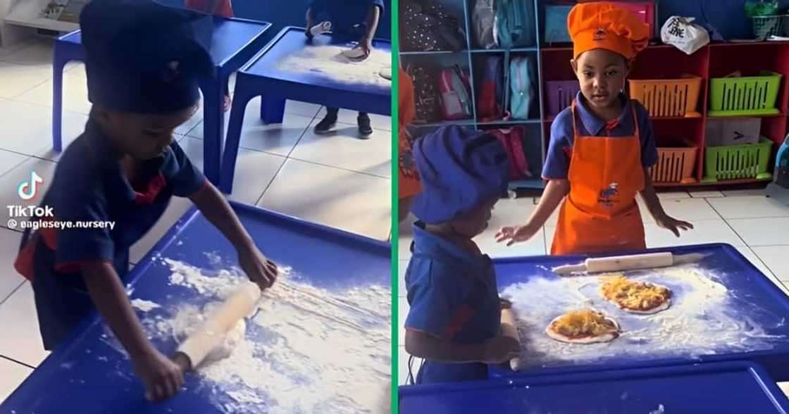 Children learned how to cook at their preschool in Johannesburg