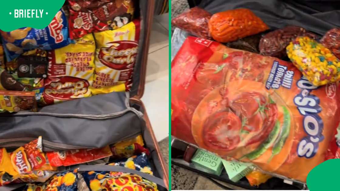 TikToker shows three suitcases packed with South African items TikToker shows three suitcases packed with South African items