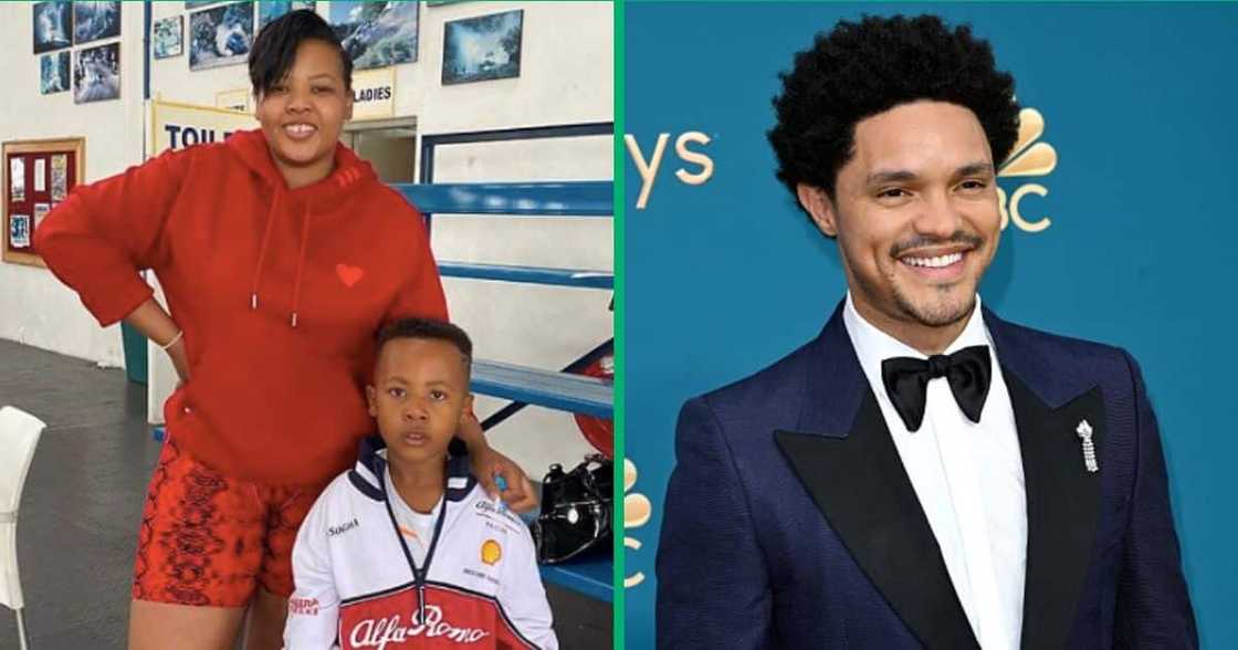 Trevor Noah hangs out with Anele Mdoda's son Alakhe