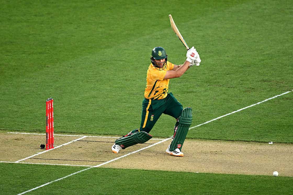 Tony de Zorzi of South Africa bats during a game Tony de Zorzi of South Africa bats during a game