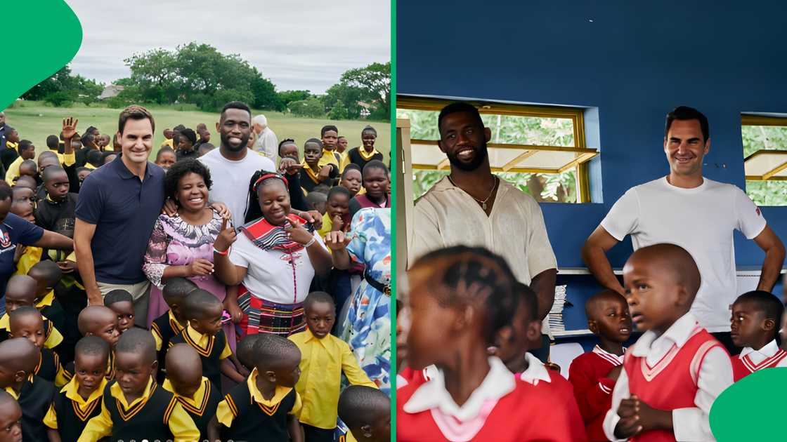 The famous Springbok captain visited Rodger Federer's foundation.