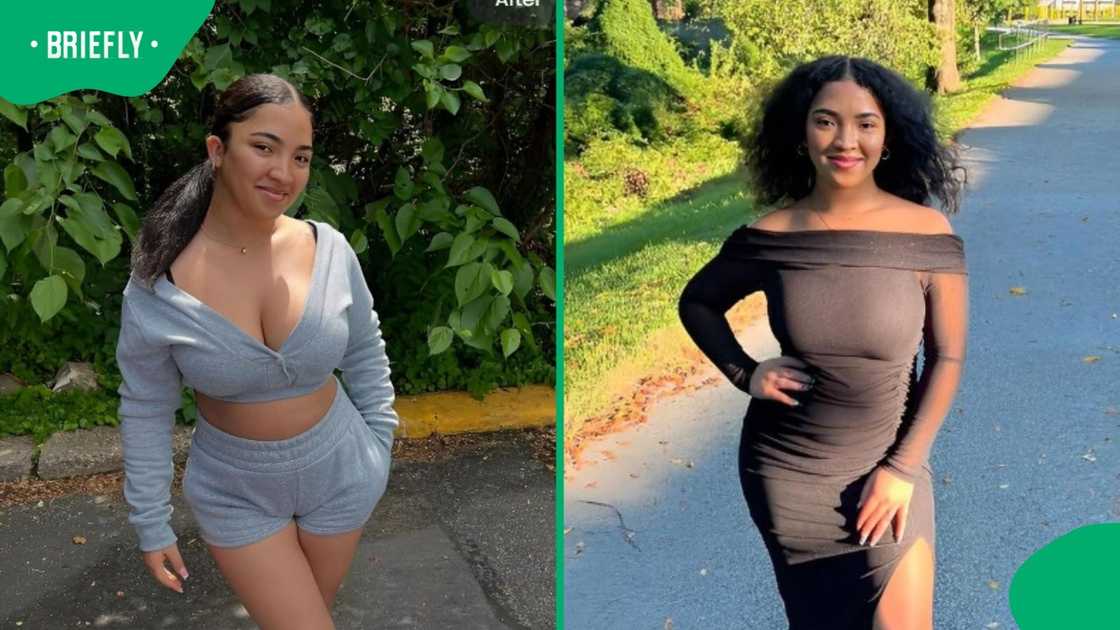 A woman wore $100 bills on her birthday.