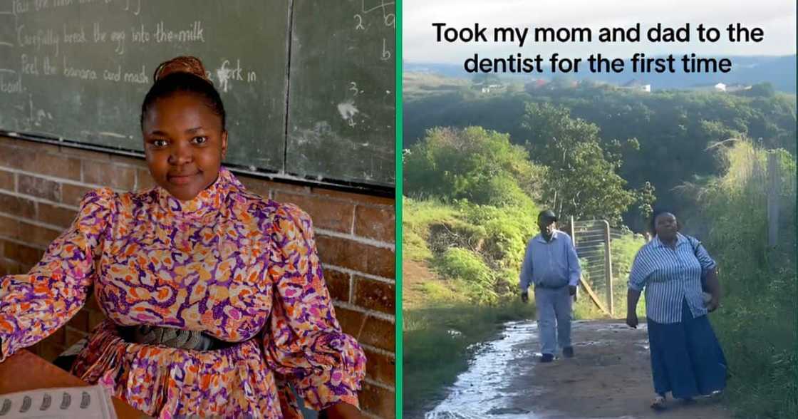 A woman took her parents to the dentist for the first time A woman took her parents to the dentist for the first time