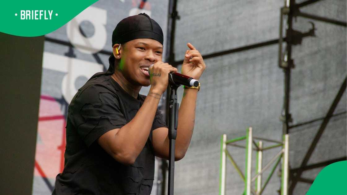 Nasty C performing on stage Nasty C performing on stage