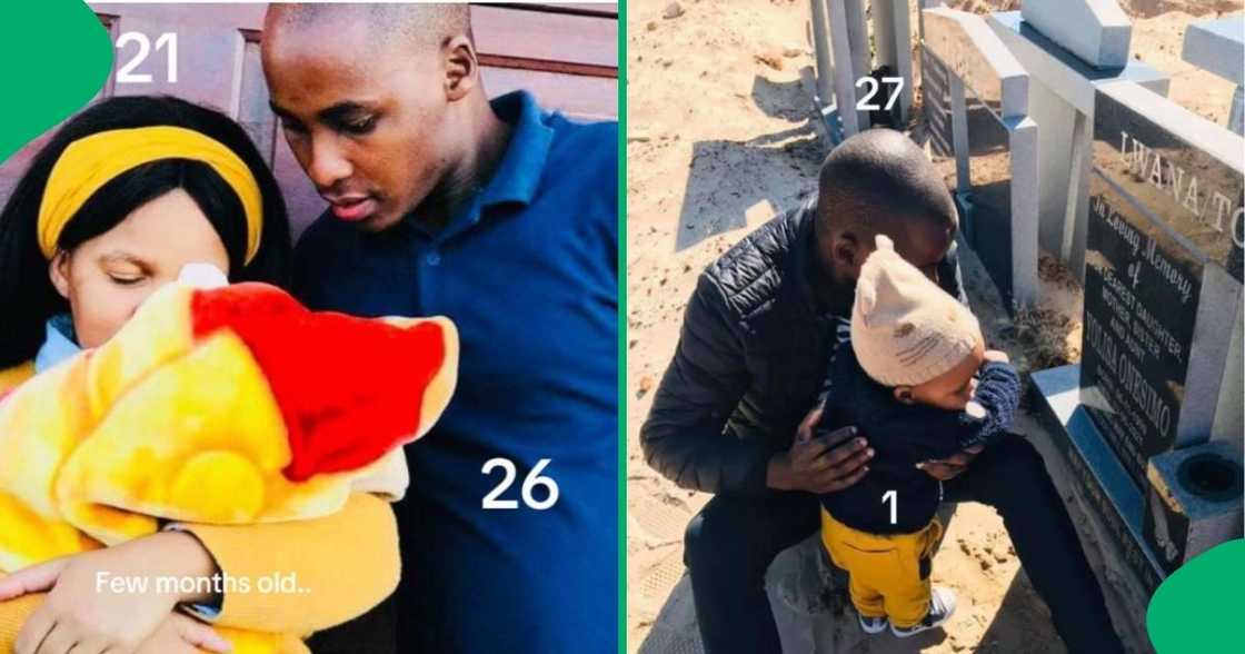 Dad takes son to mom's grave Dad takes son to mom's grave