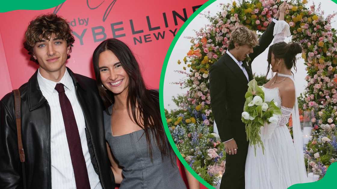 Gavin Casalegno and his wife, Cheyanne King, at an event and during their wedding. Gavin Casalegno and his wife, Cheyanne King, at an event and during their wedding.