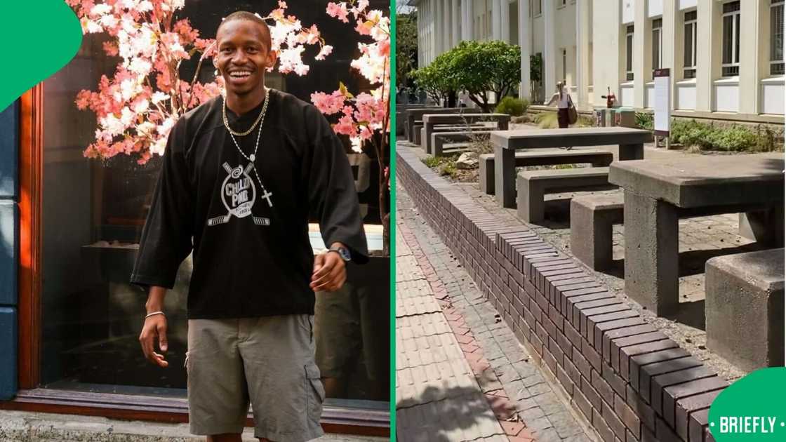 A young man showcased inside Stellenbosch University’s boujee cafeteria, which wowed South Africans.