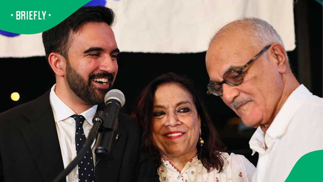 Zohran Mamdani with his parents. Zohran Mamdani with his parents.