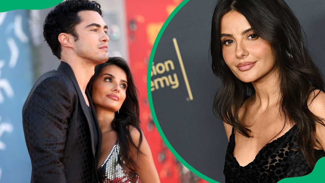 Darren Barnet and Mikaela Hoover at the Regency Village Theatre in 2021 (L). The actress during the 2025 Creative Arts Emmy Awards (R) Darren Barnet and Mikaela Hoover at the Regency Village Theatre in 2021 (L). The actress during the 2025 Creative Arts Emmy Awards (R)