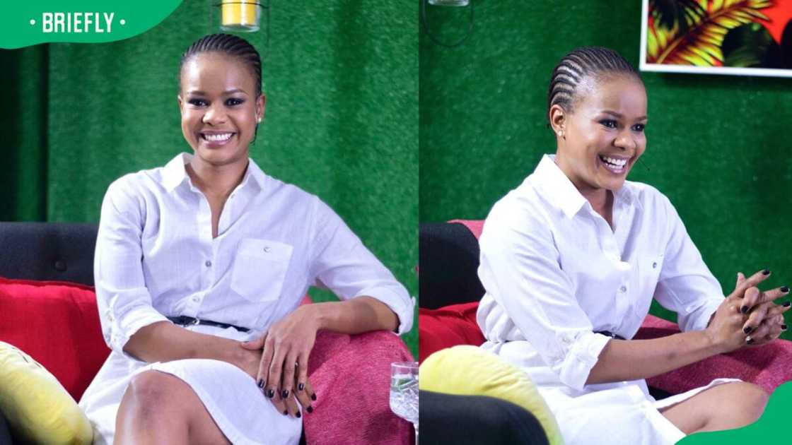 Tsholofelo Matshaba at a Palm TV interview Tsholofelo Matshaba at a Palm TV interview