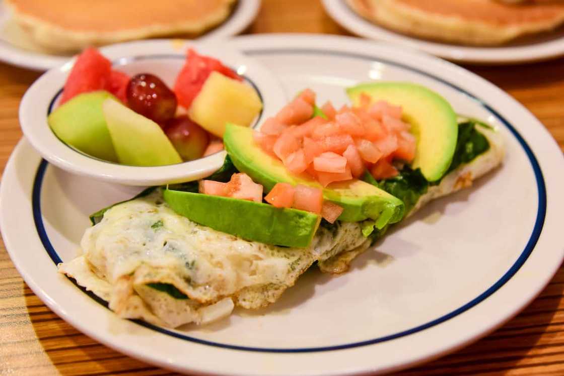 Vegetarian omelette charcuterie board