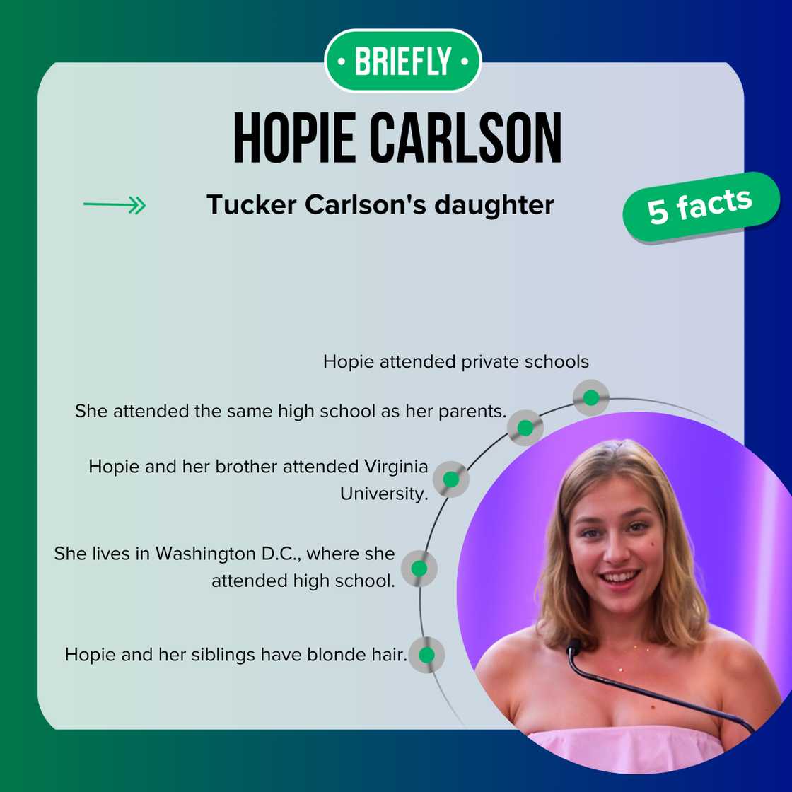 Hopie Carlson standing near a microphone Hopie Carlson standing near a microphone