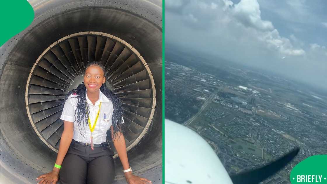 The visual on the right captured the views from the plane