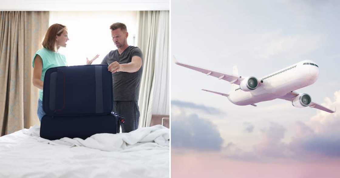 Couple fighting on plane, break up Couple fighting on plane, break up