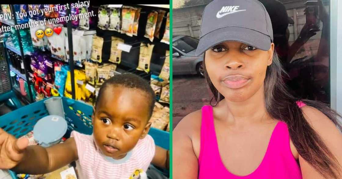 A woman shared a TikTok video of spending her first salary after months of unemployment. A woman shared a TikTok video of spending her first salary after months of unemployment.