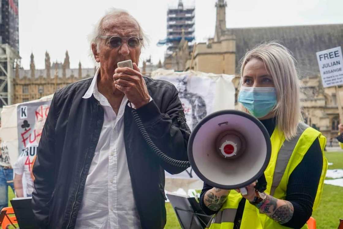 John Pilger at a 2021 rally in London to mark WikiLeaks founder Julian Assange's 50th birthday John Pilger at a 2021 rally in London to mark WikiLeaks founder Julian Assange's 50th birthday