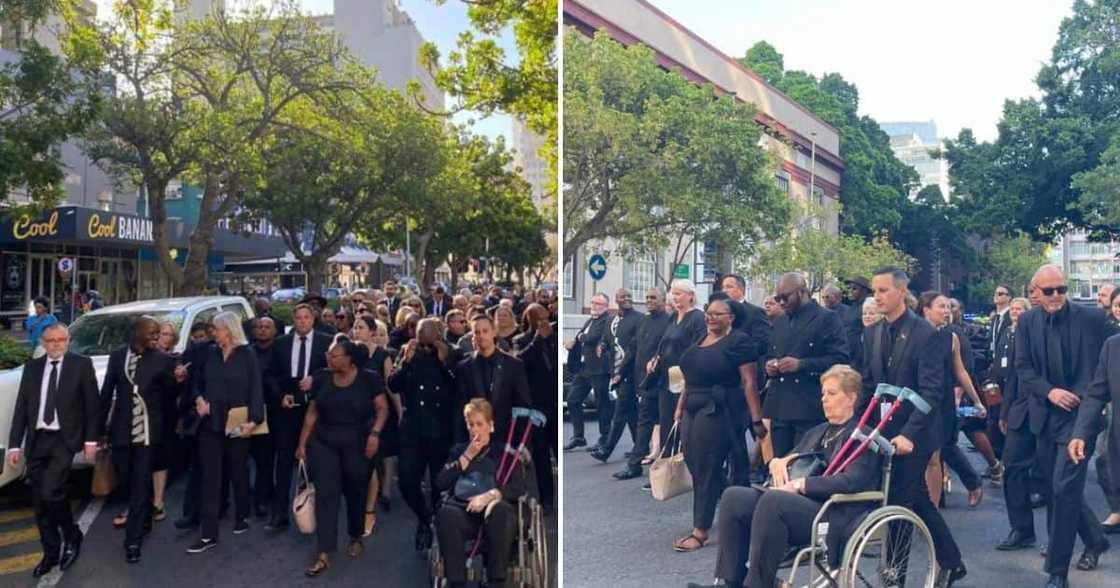 Democratic Alliance arrives at Sona in all black attire