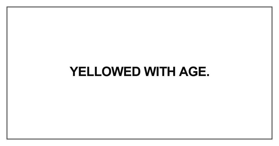 Yellowed with age