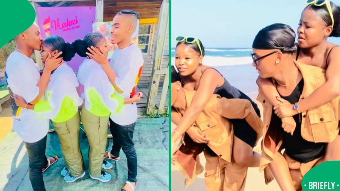 A sweet moment between twin sisters and twin brothers on a double date at the mall caught Mzansi’s attention