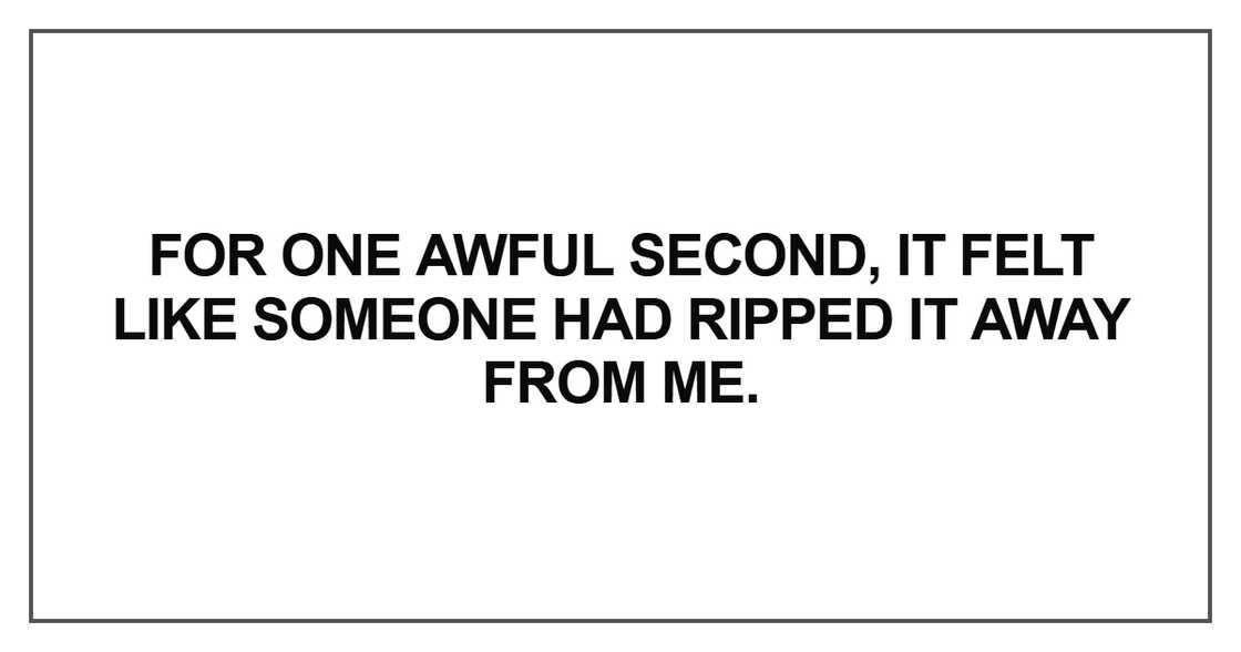 For one awful second For one awful second