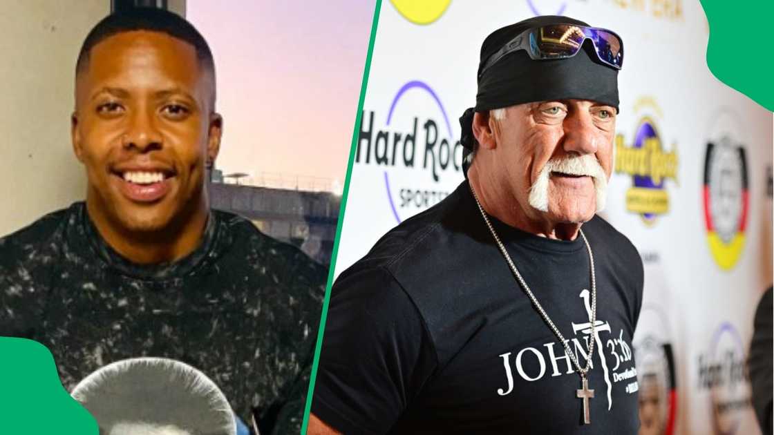 Man shows pic with Hulk Hogan lookalike Man shows pic with Hulk Hogan lookalike
