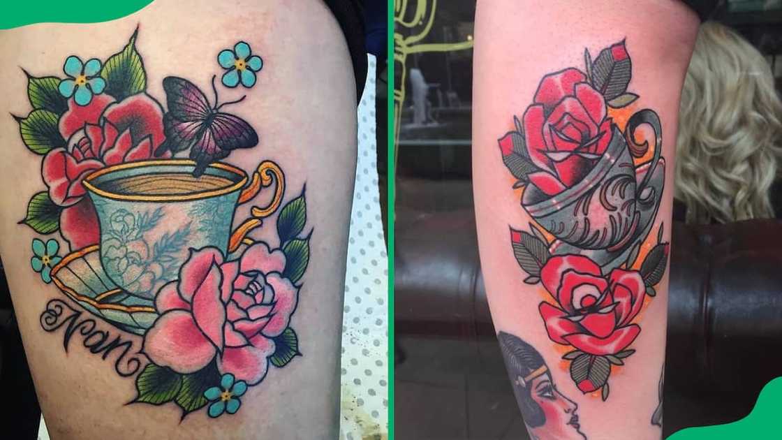 Rose and cup tattoo Rose and cup tattoo