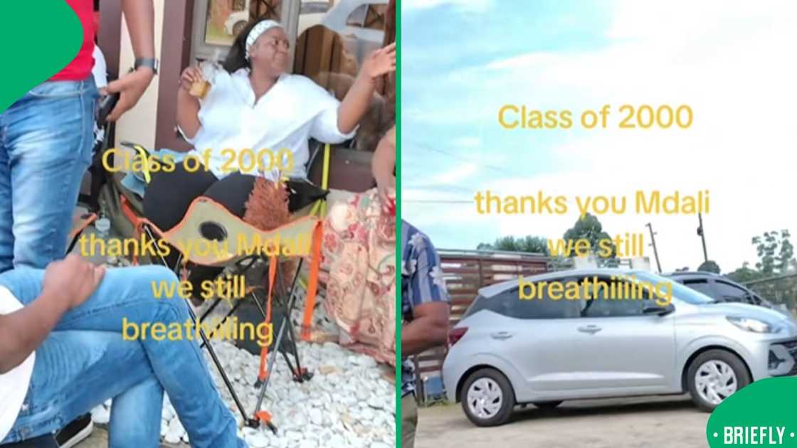 The image on the right captured the class of 2000 smoking and drinking, celebrating together