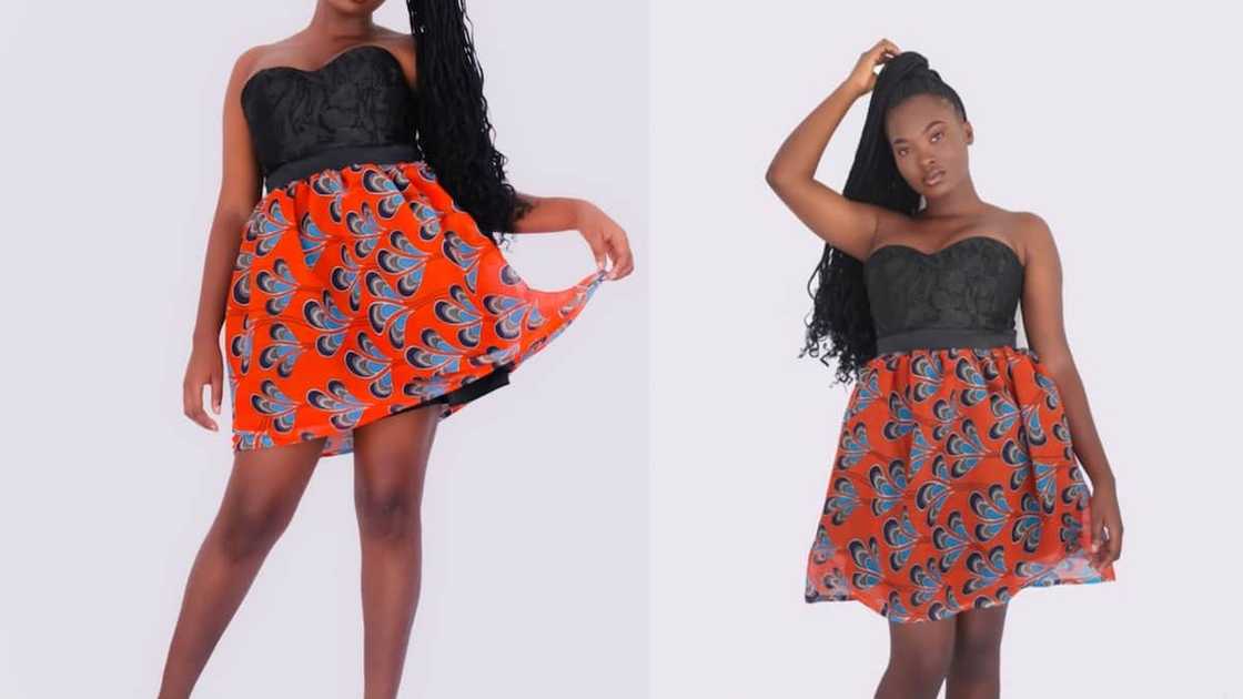 African-inspired fabric mix cocktail dress African-inspired fabric mix cocktail dress