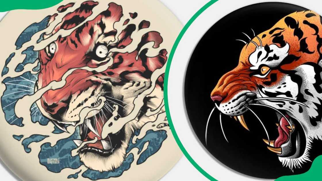 Japanese Tiger in a Circle tattoo design Japanese Tiger in a Circle tattoo design