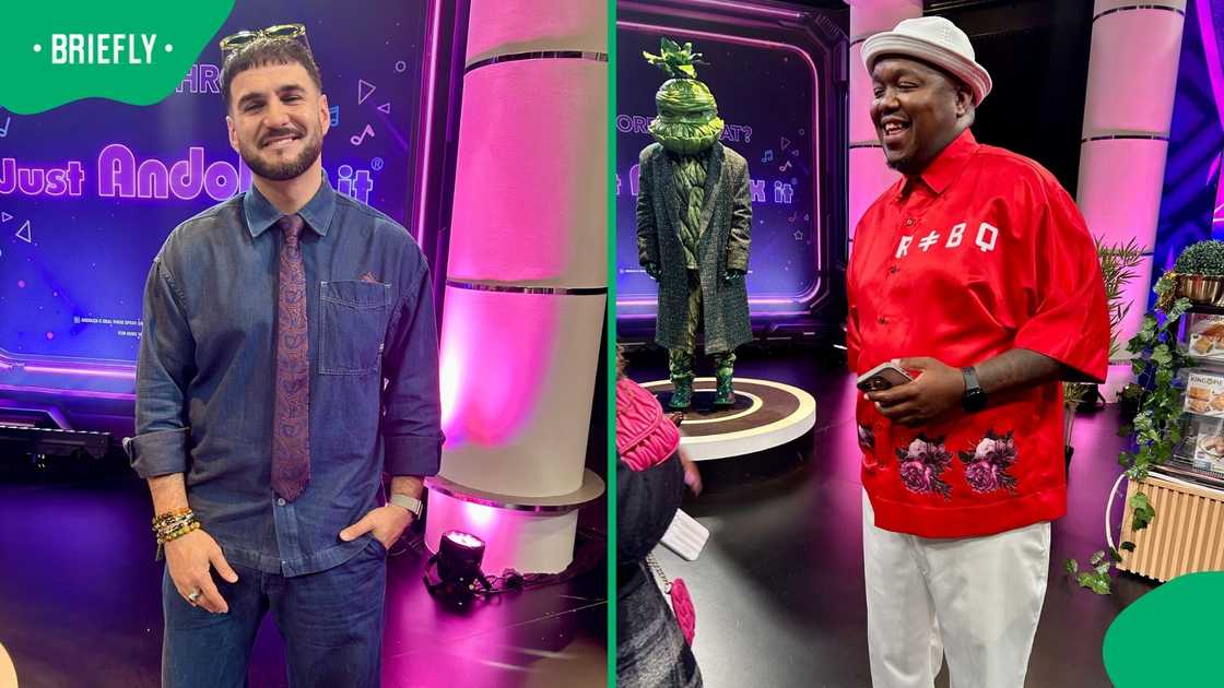 J'Something and Skhumba are 'The Masked Singer SA' detectives. J'Something and Skhumba are 'The Masked Singer SA' detectives.